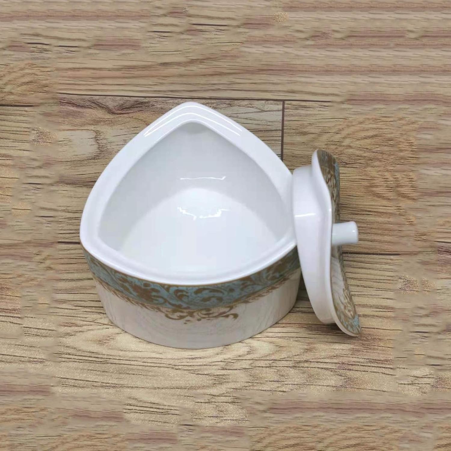 Sugar Bowl Ceramic Sugar Bowl Large Capacity Triangle Sugar Bowl with Lid Coffee Cube Sugar Bowl Creative Storage Tank is a Good Partner for Coffee Sugar Pot/Sugar Canister