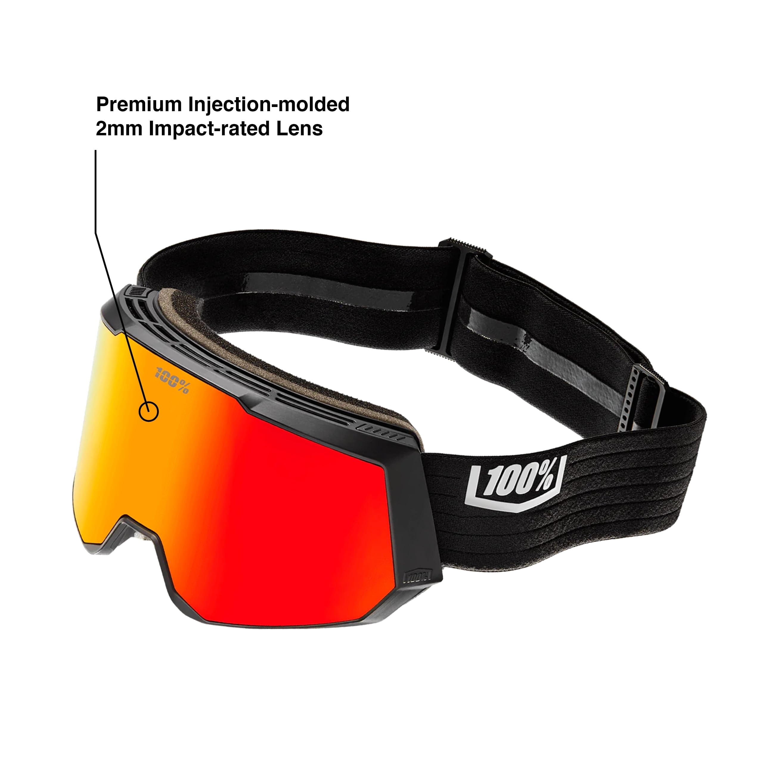 100% SNOWCRAFT XL Alt Fit - Occhiali da neve per sci e snowboard, occhiali invernali Alt Fit per uomini e donne, da neve