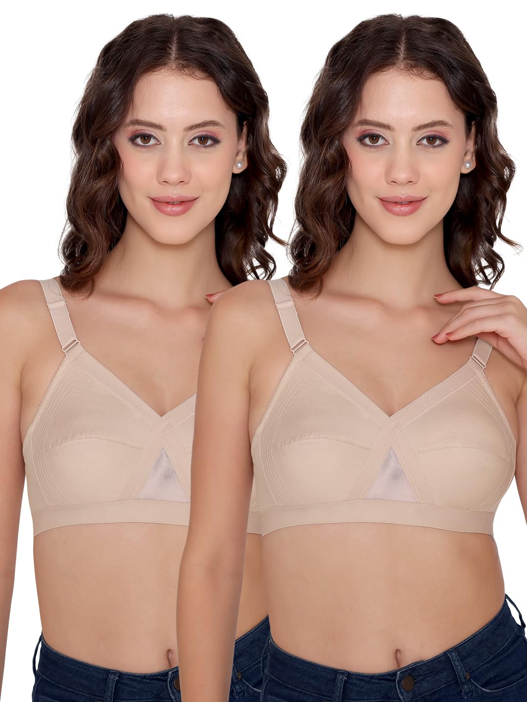 kalyani Vega Ultimate Support Cross-Front Full Coverage Rich Cotton Bra with Side-Elastic Lift (C-F Cups) | Pack of 2-picture-12