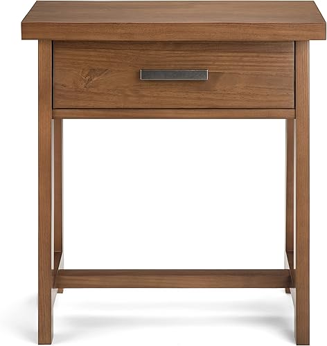 Miniatura 189 de SIMPLIHOME Sawhorse - Mesita de noche de madera maciza de 24 pulgadas de ancho, moderna, industrial, color gris envejecido, para sala de estar y