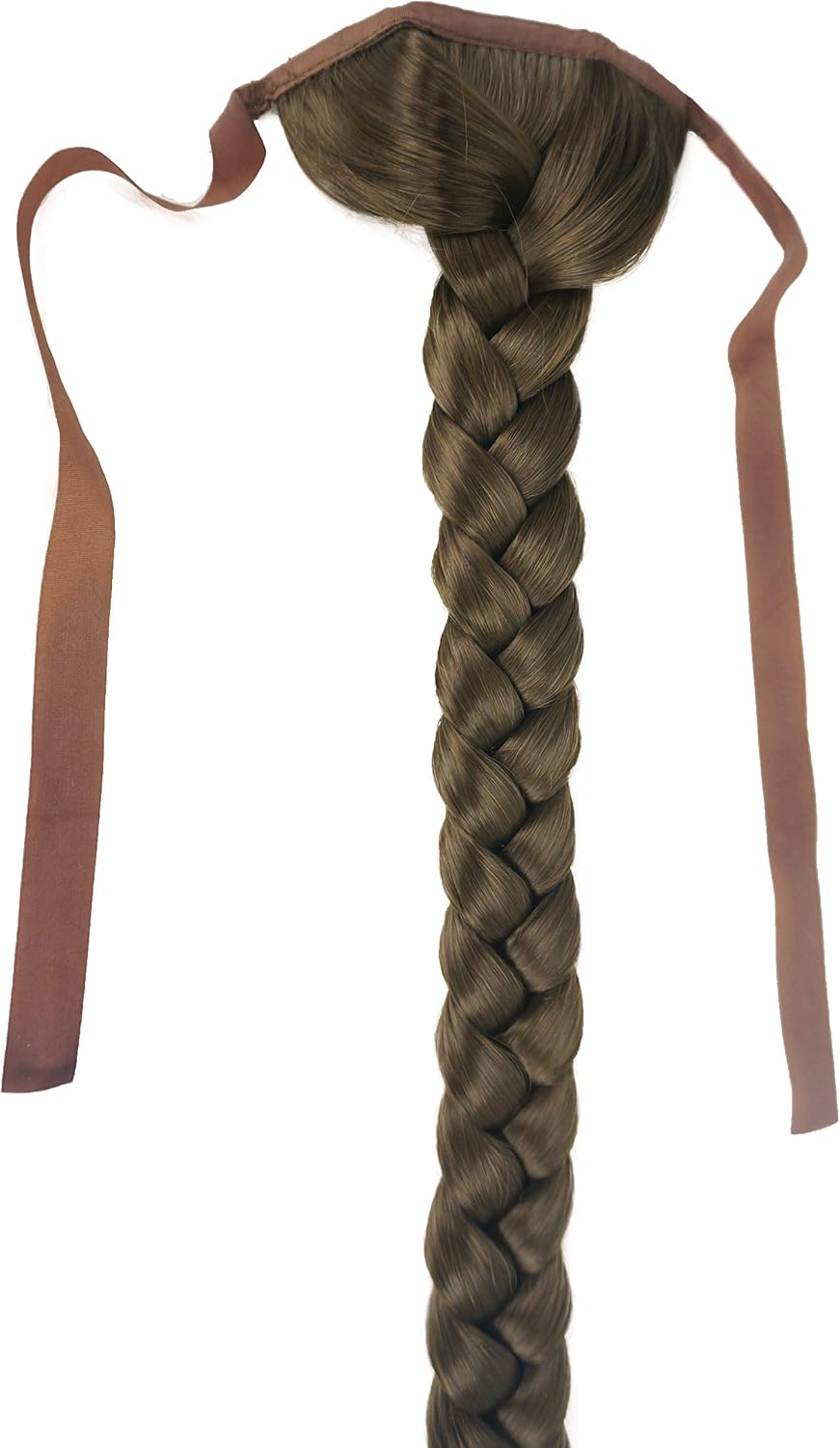 Lydell 24" Long Fishtail Braid Wrap Around Ponytail Extension Synthetic Hairpiece #10 Medium Golden Brown - Image 4