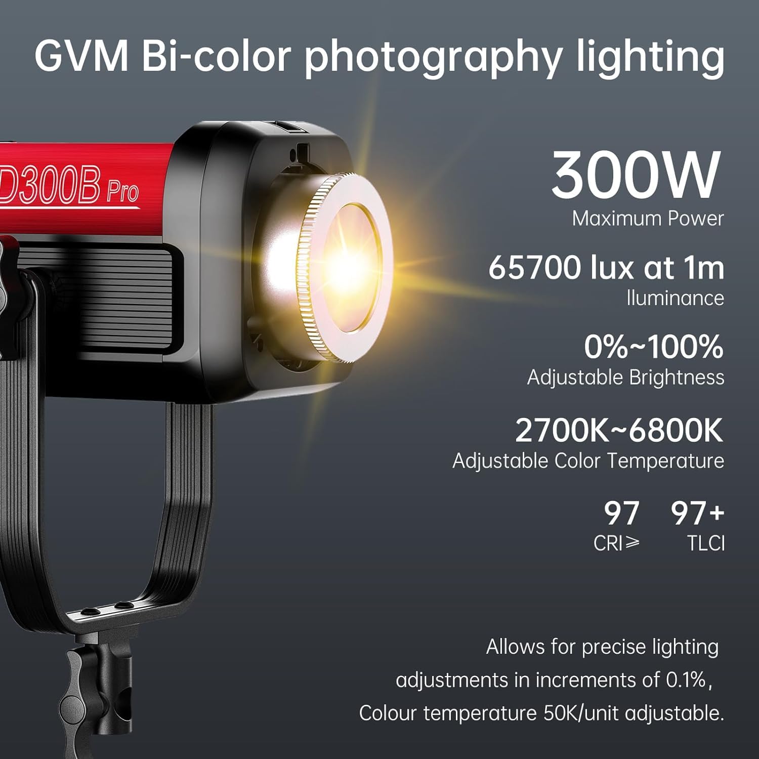GVM 300 W LED Videoleuchte mit Softbox, Bowens LED Fotografie Dauerlicht Studiolicht, Bicolor 2700K~6800K Video Beleuchtung LED für Studio Video YouTube Film, 65000Lux/1m Fotolicht App Steuerung