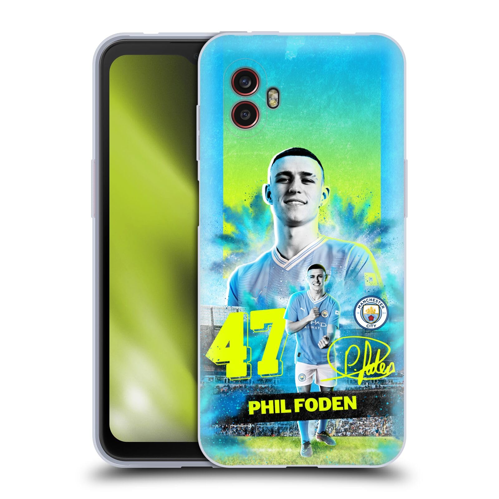 Head Case Designs Officially Licensed Manchester City Man City FC Phil Foden 2023/24 First Team Gel Case [Military Grade Protection] Compatible With Samsung Galaxy Xcover6 Pro/Pro2