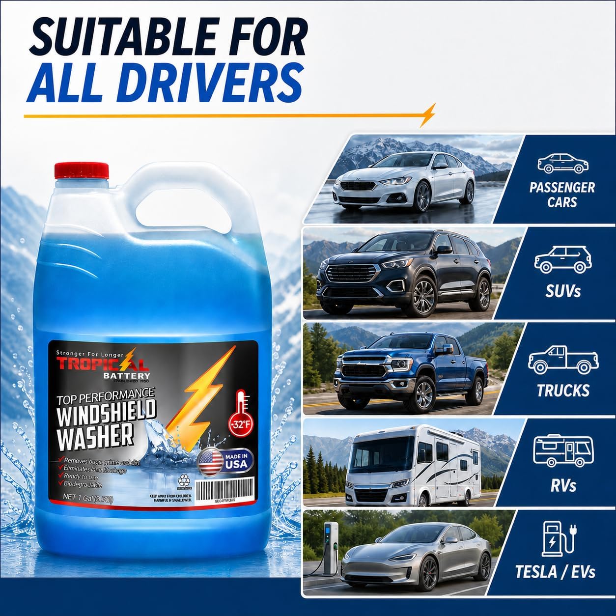 Windshield Washer Fluid, Bug Remover Ready-to-Use