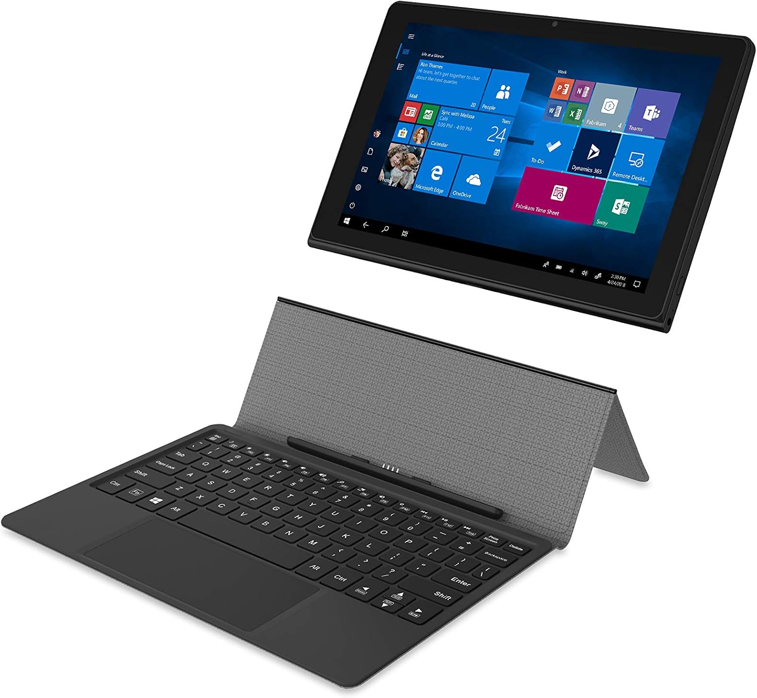 Venturer 10 Inches Intel Celeron N4000 4GB RAM 64GB Storage Touch 2-in-1 Bluetooth WiFi Windows Tablet PC, Black