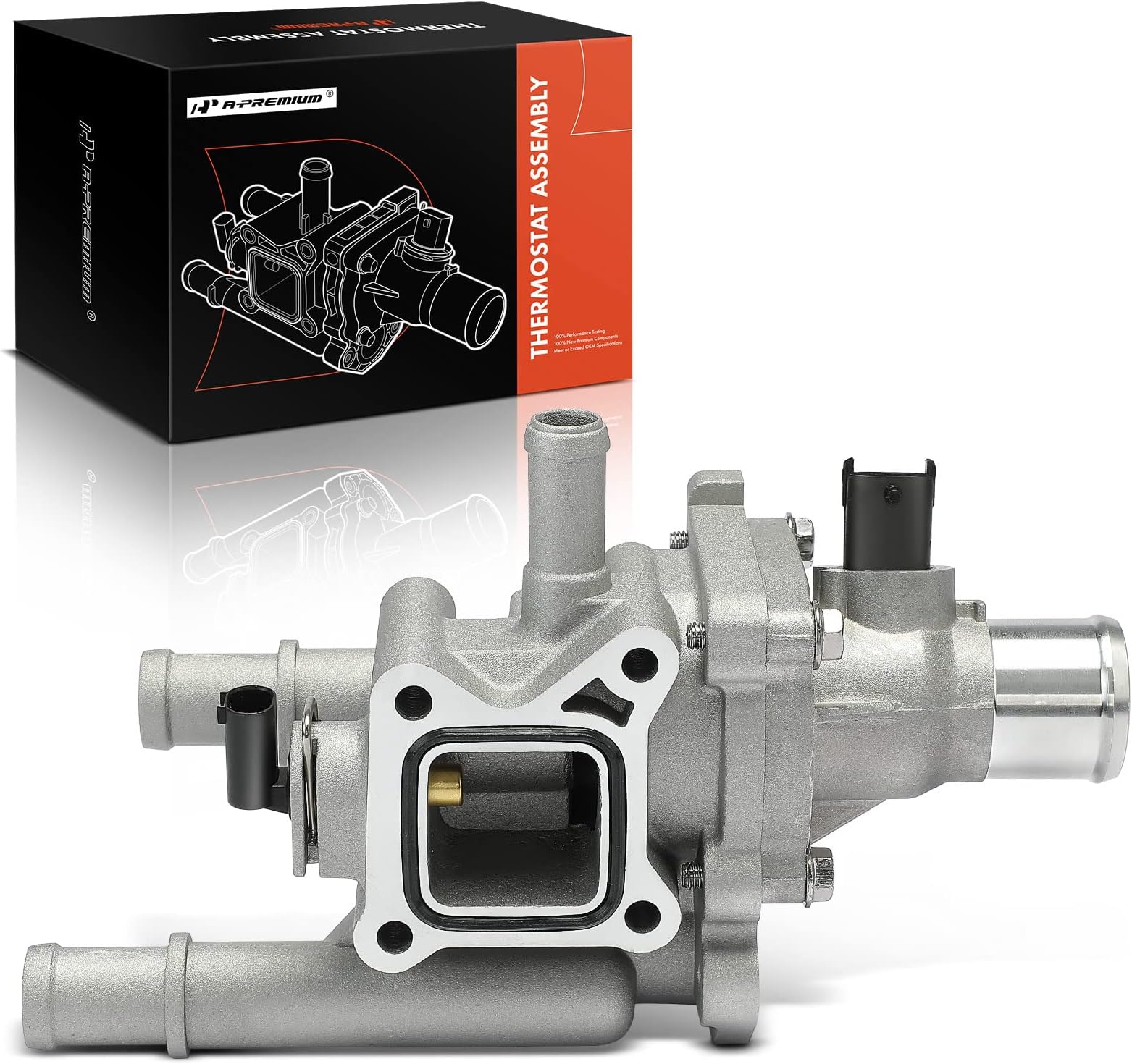 A-Premium - Full Aluminum Coolant Thermostat and Housing Assembly with Sensor - Compatible with Chevy Cruze, Limited, Trax, Sonic - 1.8L 1.6L - Replaces 25192228, 25199824, 55564890, 15-81816, 902-033