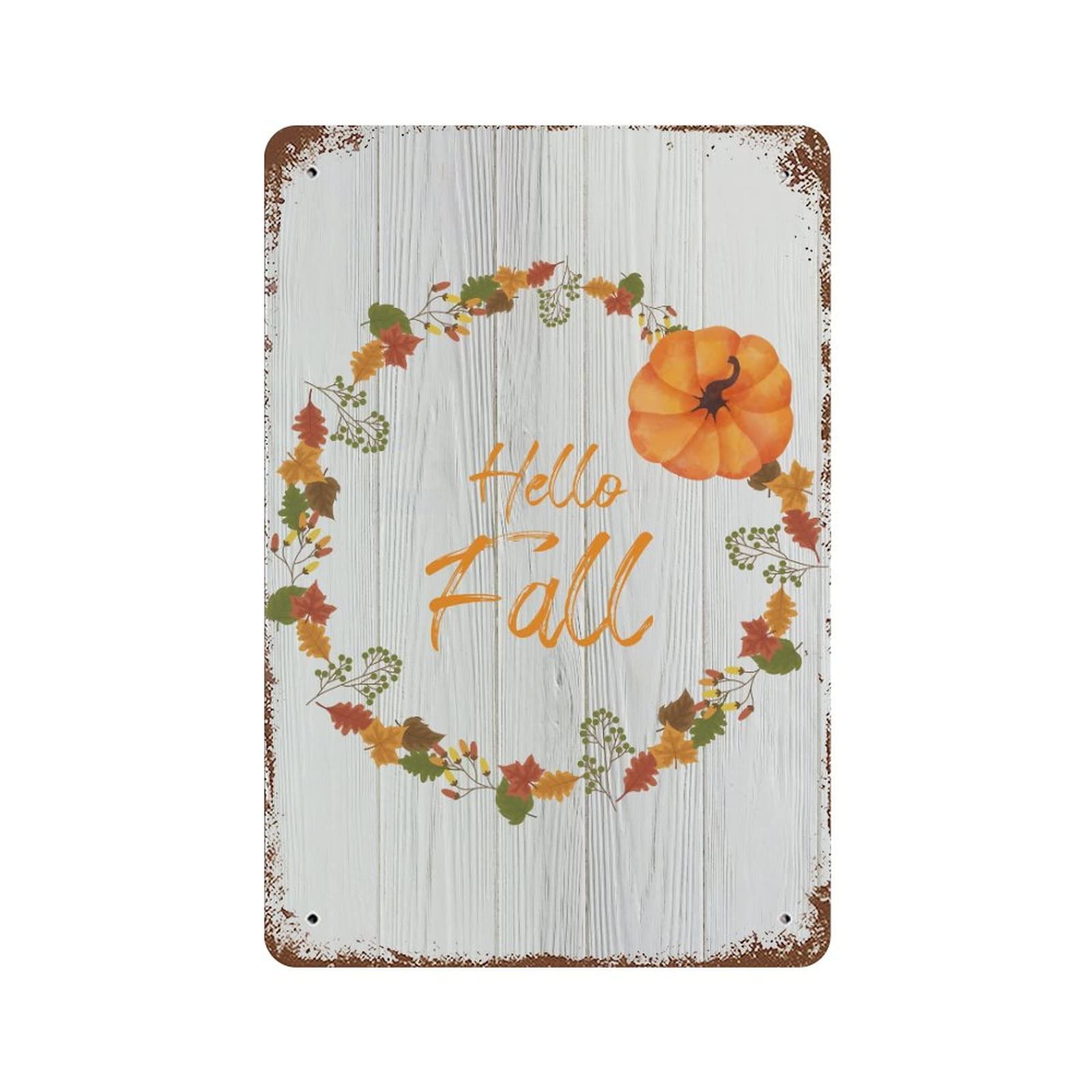 Panneau métallique Hello Fall élégant et durable pour propriétaire