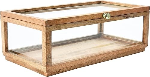 Miniatura 8 de Mango Wood & Glass Display Box with Lid