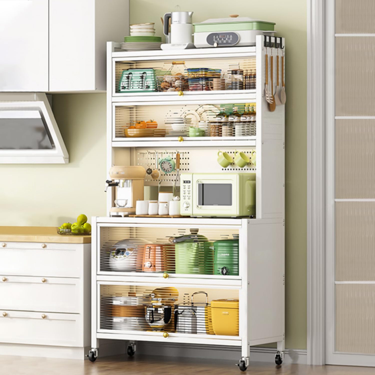 YangAera 調味料ラックキャビネットキッチンラック引き出し収納棚