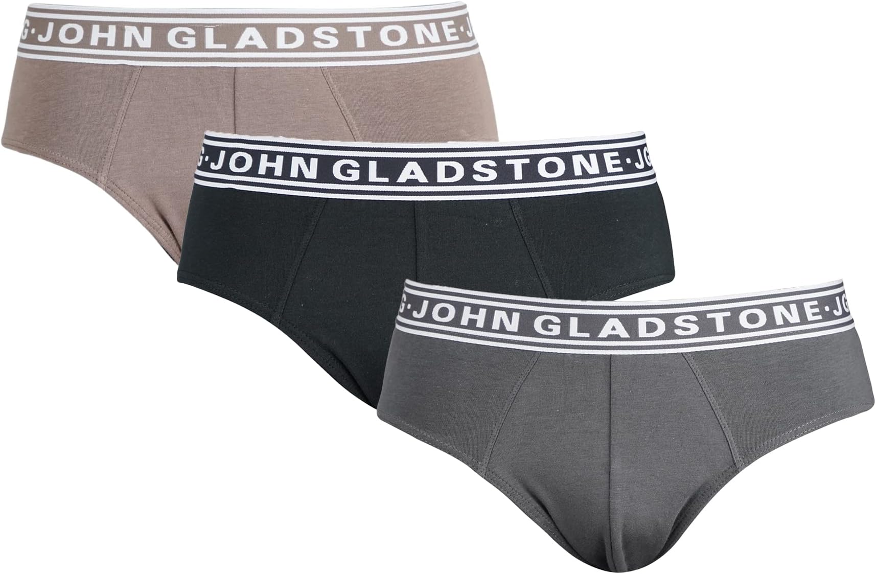 John GladstoneMen's Cotton Stretch Premium Brief 3pc Pack in Assorted Colours