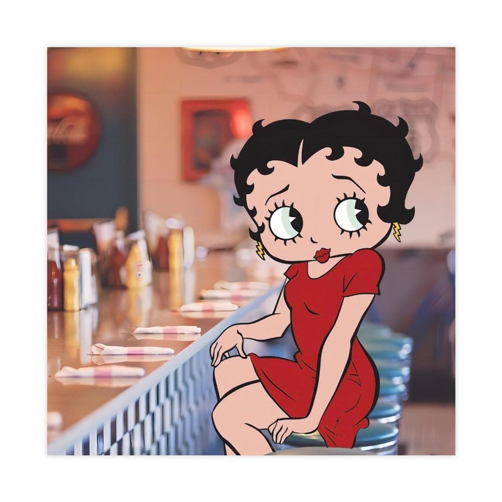 Poster vintage in metallo a tema anime Betty Boop Art (10), decorazione