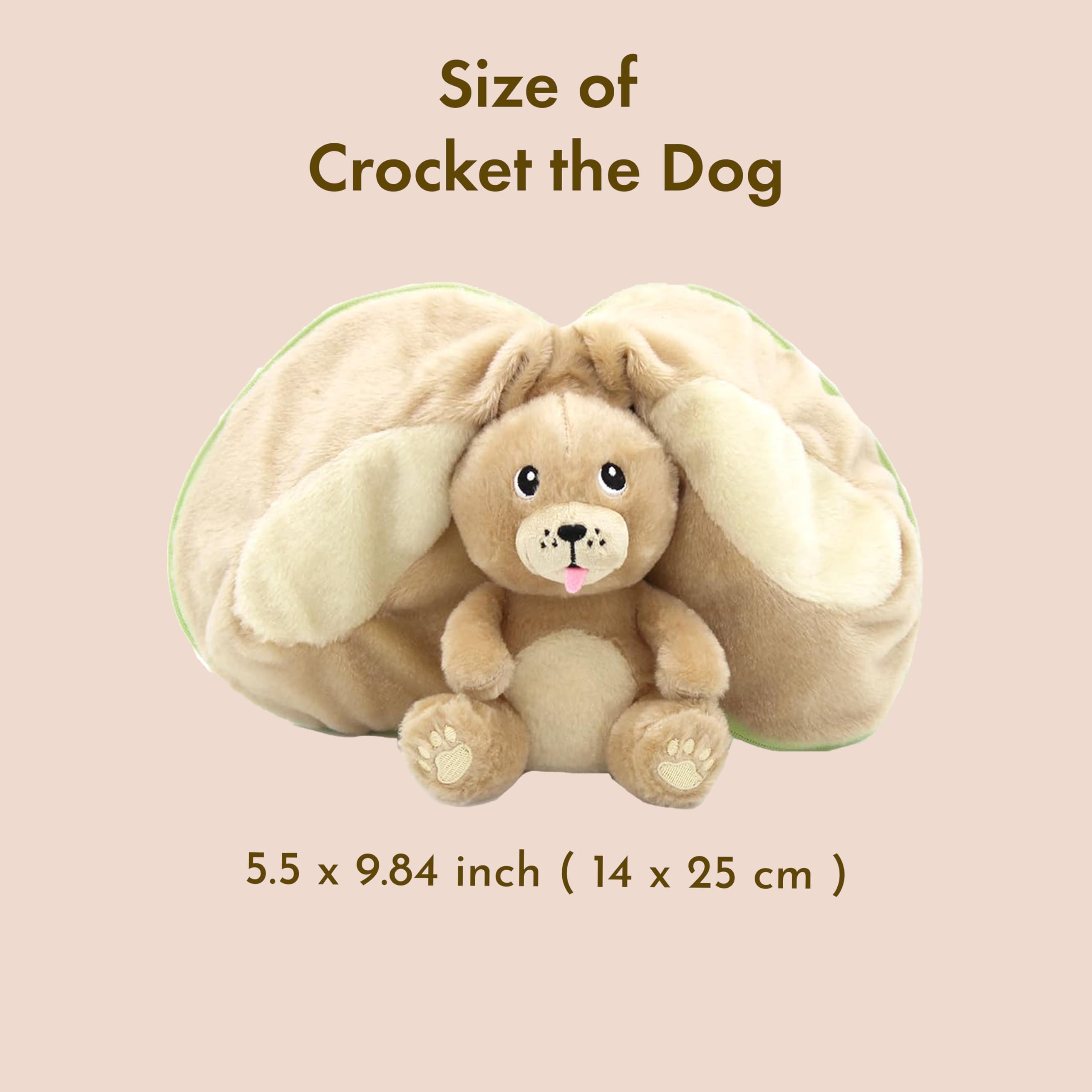 FLIPETZ Crocket The Dog Plushie, Reversible Apple to Dog 2-in-1 Soft Toy, 9 Inch Kids Transforming Plush Toy Cute - Image 3