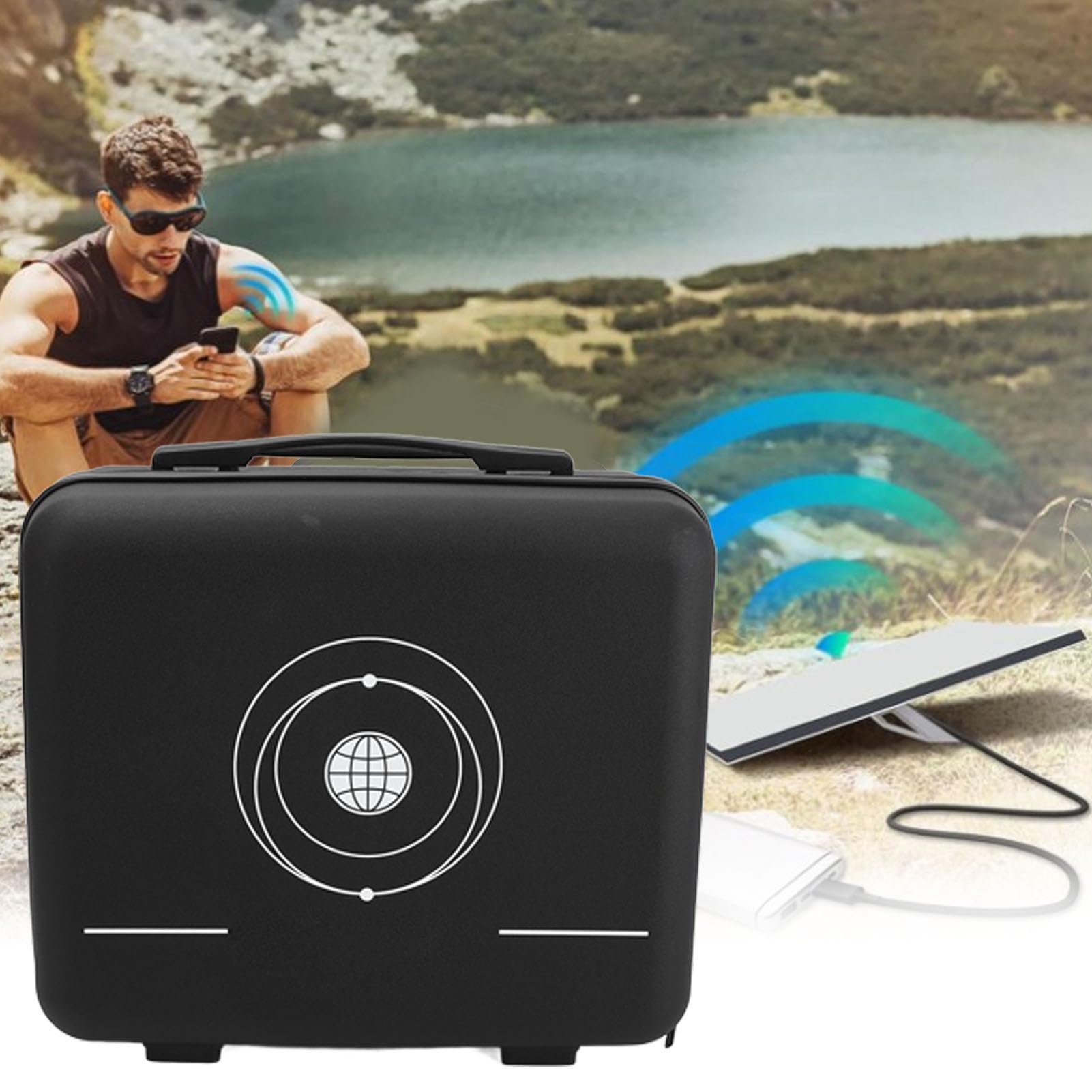 Custodia da Viaggio Custodia Rigida Impermeabile Antiurto per Cavo Adattatore Staffa di Alimentazione, Borsa Portatile, Scatola di Immagazzinaggio