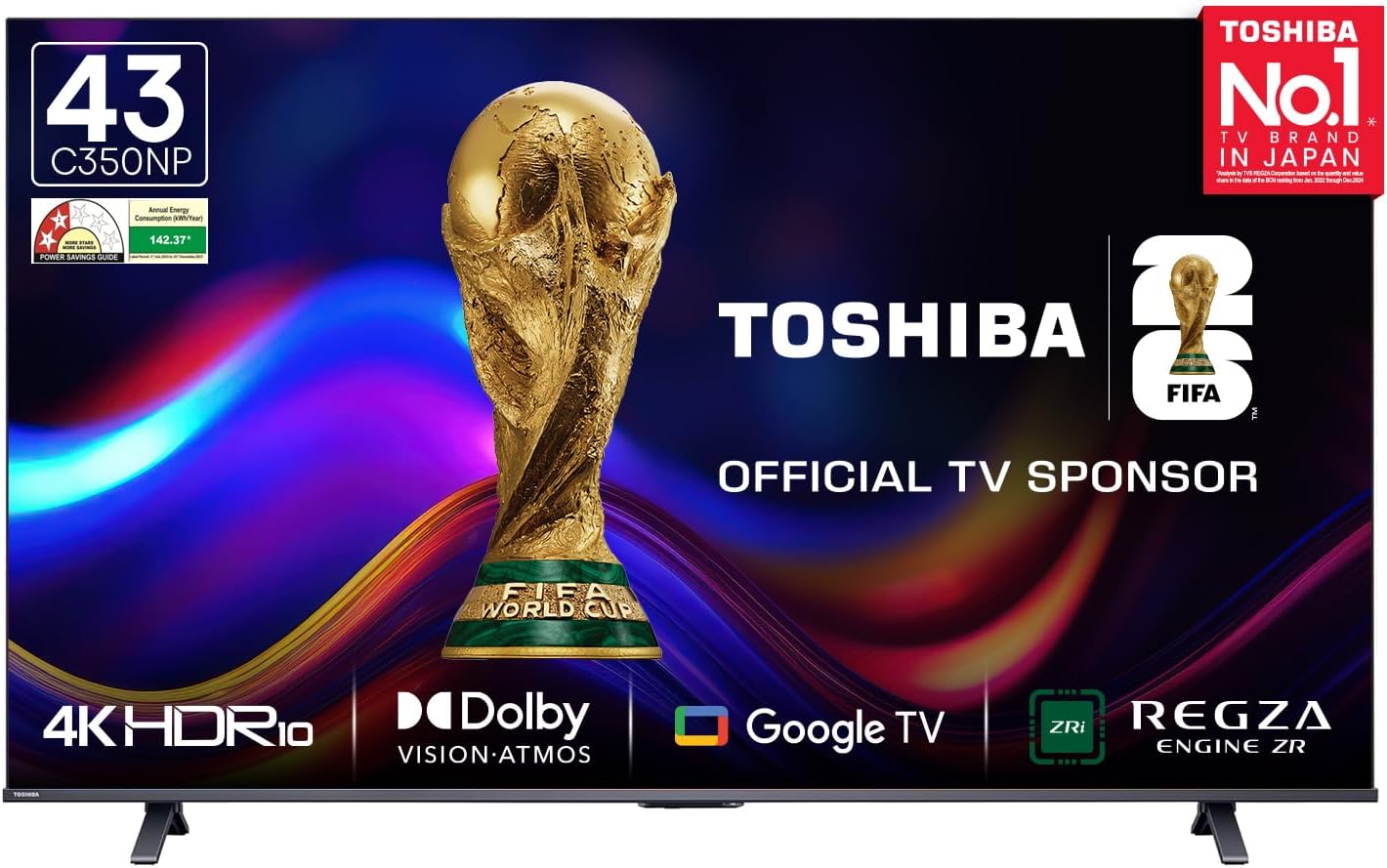 Toshiba 108 cm (43 inches) C350NP Series 4K Ultra HD Smart LED Google TV 43C350NP (Black)