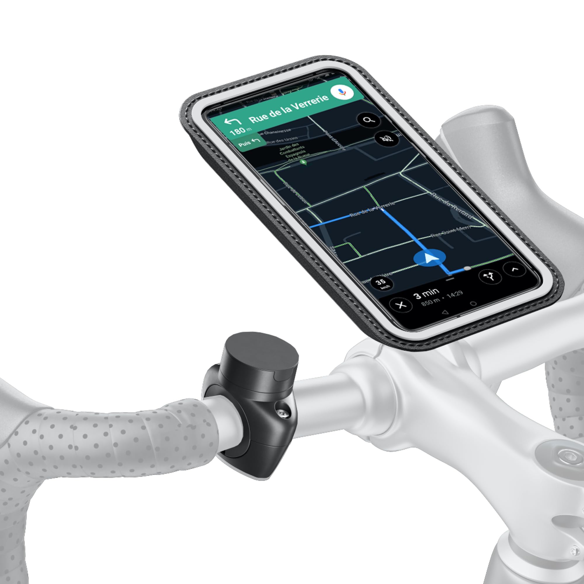 Shapeheart Support Téléphone Magnétique Pro pour Vélo - Fixation Vissée Guidon - Pochette Étanche XL Tactile - Housse Imperméable pour VTT, Trottinette Électrique - Système Stable et Amovible