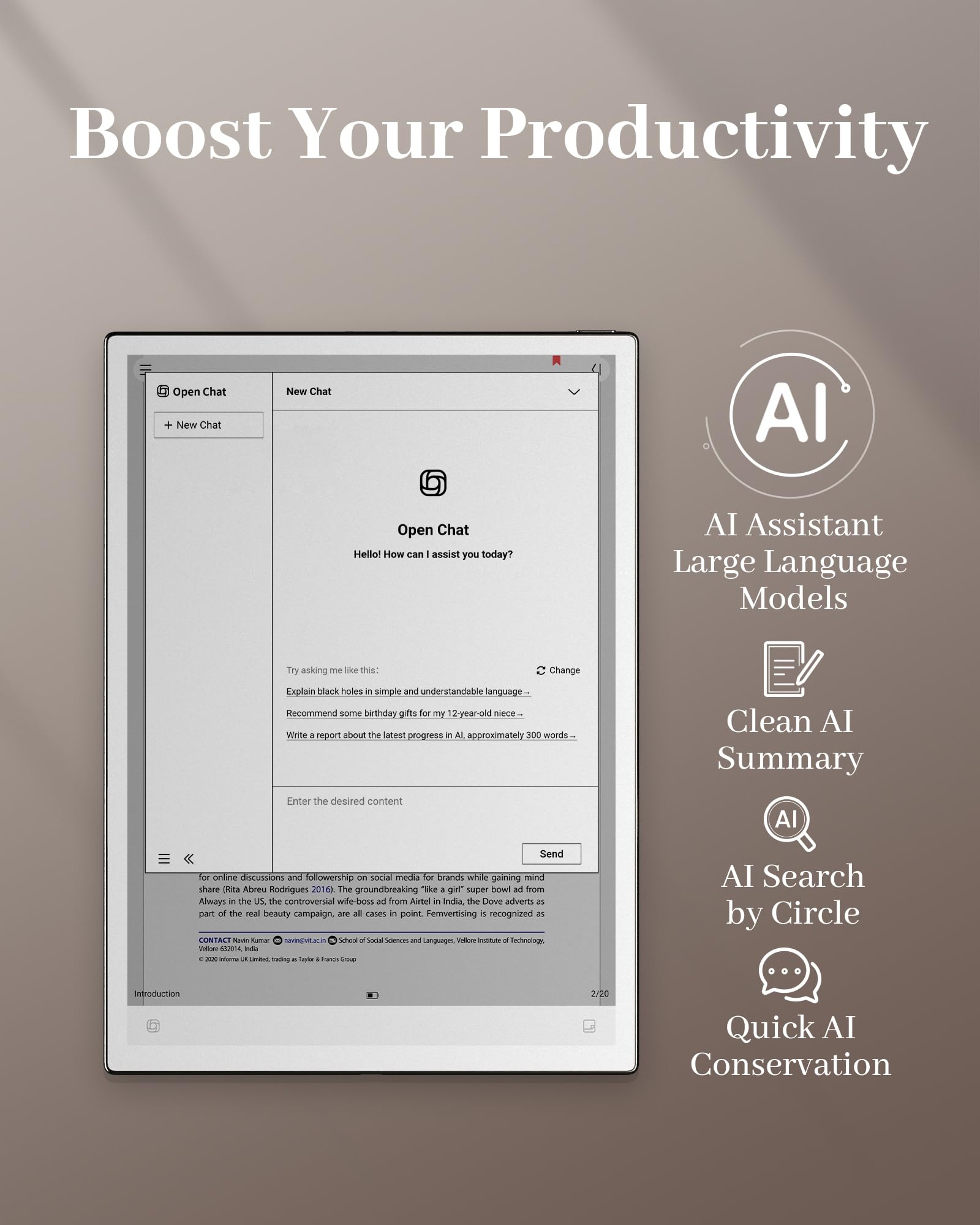 iFLYTEK AINOTE 2, 10.65" E-Ink Tablet, AI Note Taking Tablet with ChatGPT-5, Ultra-Thin 4.2mm Digital Notebook with Voice-to-Text, 16-Language Transcription, Handwritten-to-Text, Ideal for Work&Study