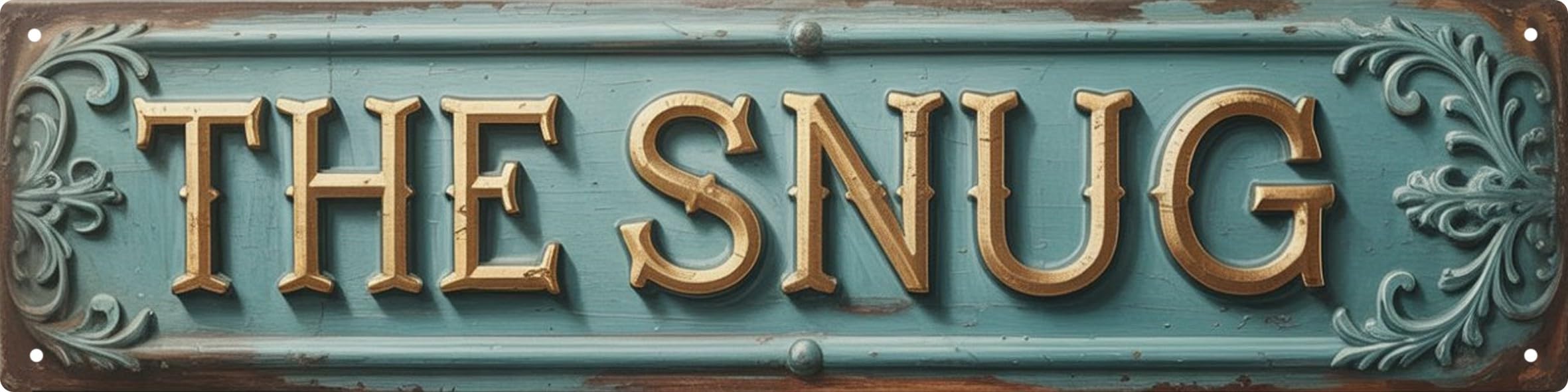 WSUPBPR The Snug Metal Sign 4x16in Cozy Plaque for Living Room Wall Decor Comfort Gift
