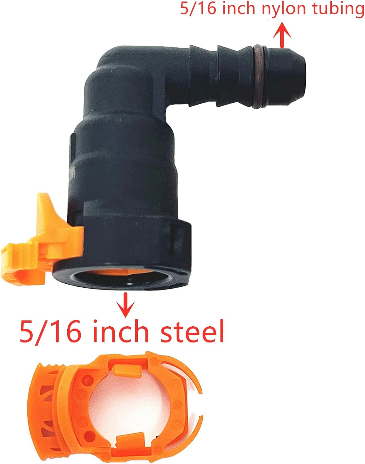 7.89mm,Fuel Line Quick Connector Retainer Clip for Chevrolet,GMC,Ford,Ram,Dodge,Chrysler,Buick,Cadillac,Lincoln,Orange Plastic Locking Tab for Gas Filter & Fuel Pump Hose