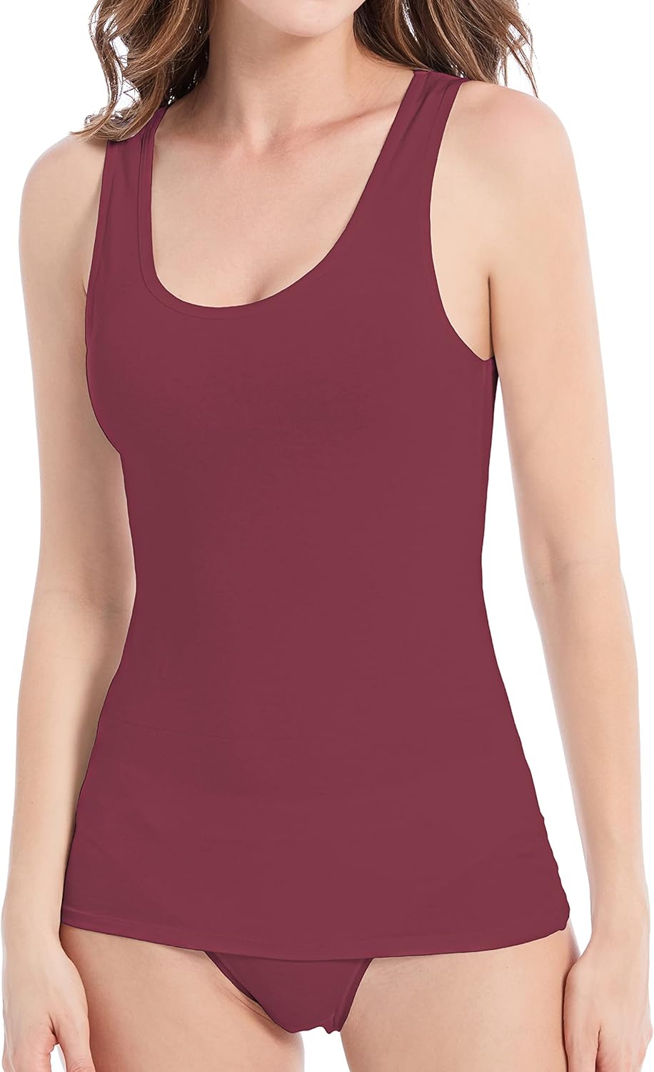 Comfneat Women's 4-Pack Slim-Fit Basic Tanks Cotton Casual Comfy Top Underwear Vests - Image 2