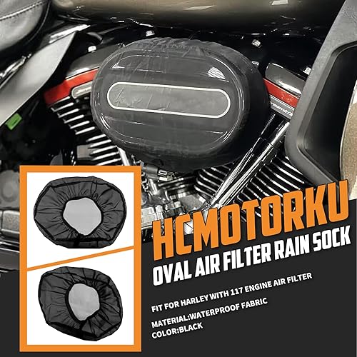 Vista 11 de Funda impermeable para calcetines de lluvia con filtro de aire a prueba de polvo para Harley Sportster XL 1200 883 Dyna Softail Touring Street Glide