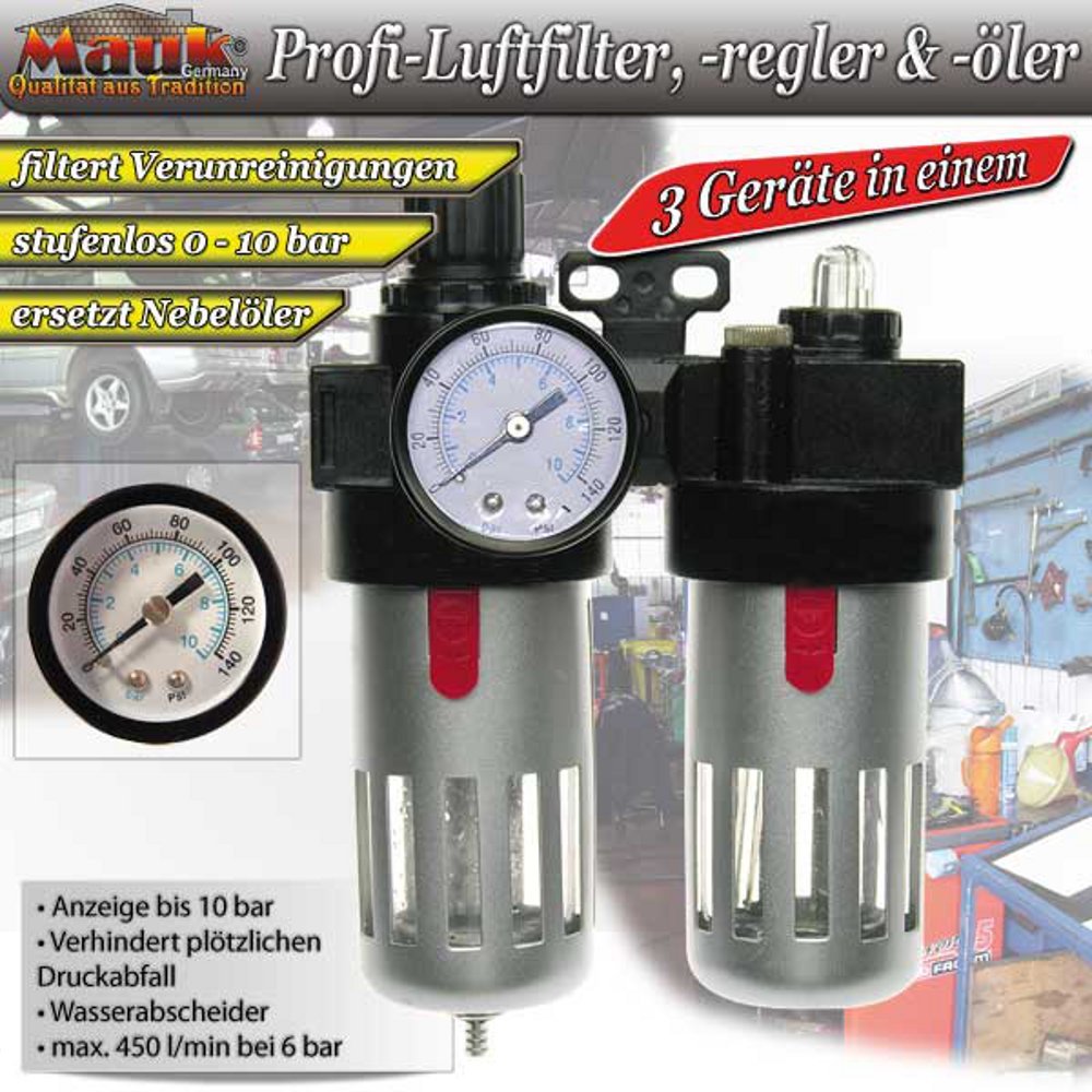 Druckluft Wartungseinheit (Wasserabs. + Nebler)