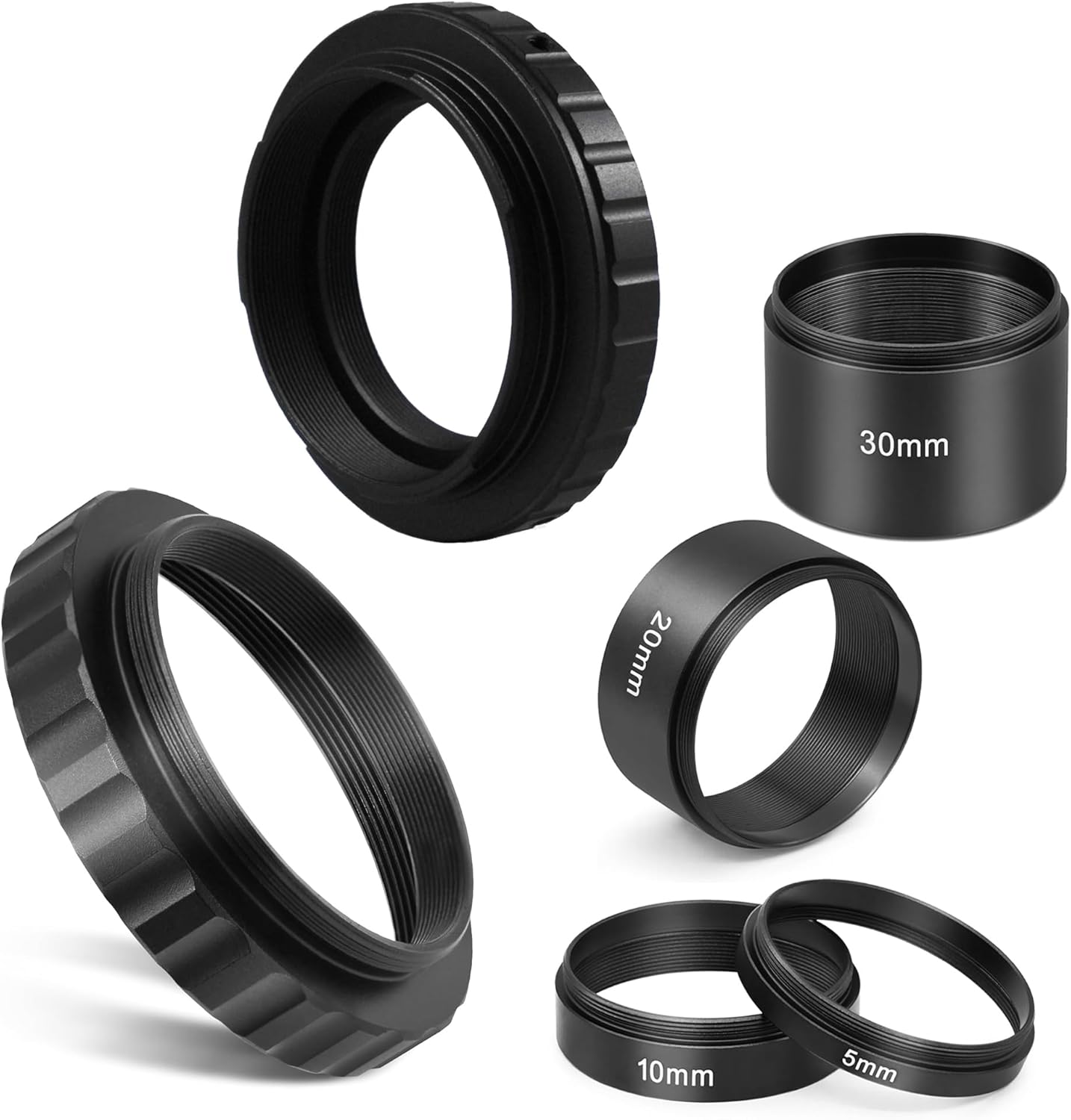 Astromania Astronomical 2"/M48-extension Tube Kit for Cameras and eyepieces - Length 5mm 10mm 20mm 30mm - Bundle with - M48-T2 Adapter&T-Ring Adapter for Canon EOS
