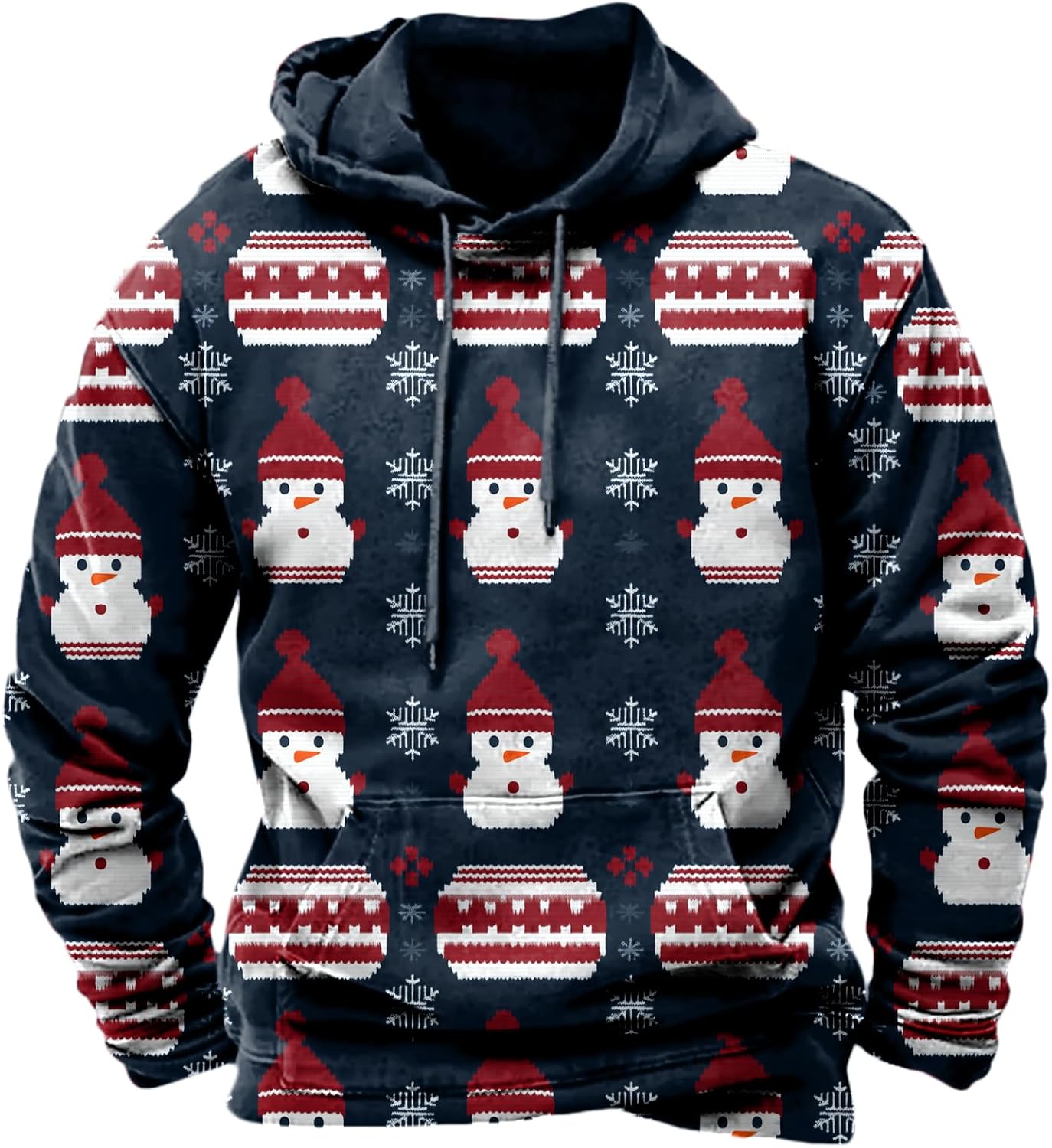 Christmas Graphic Hoodie for Men Oversized Pullover Hooded Sweatshirt Comfy Lightweight Casual Outfits