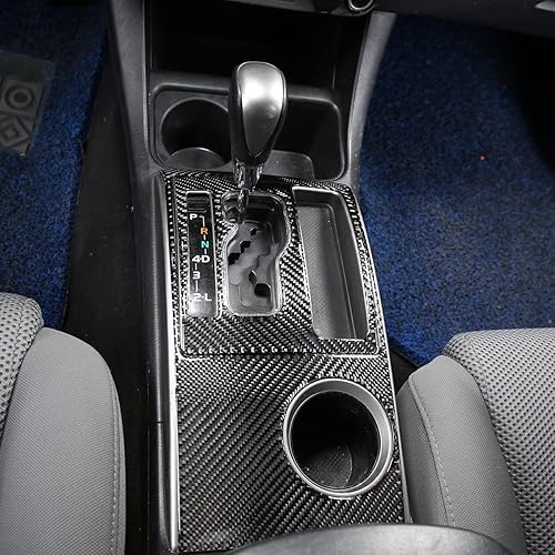 Miniatura 5 de LLKUANG Fibra de carbono real Control central de cambio de engranajes Panel Trim para Toyota Tacoma 2011 2012 2013 2014 2015 Interior Accesorios