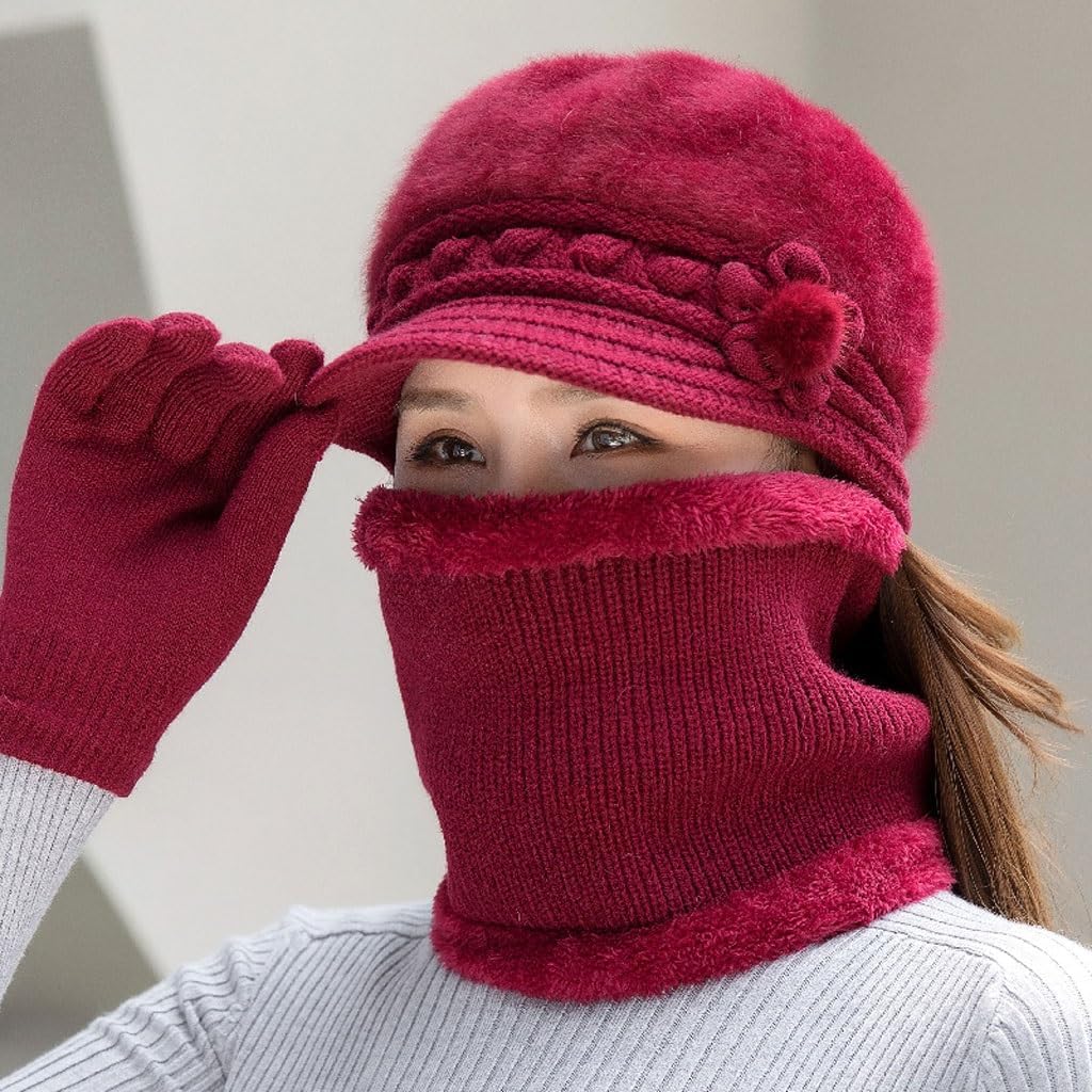 Winter Woolen Cap Thickened Warm Middle-Aged Mother in Autumn and Winter Elderly Padded