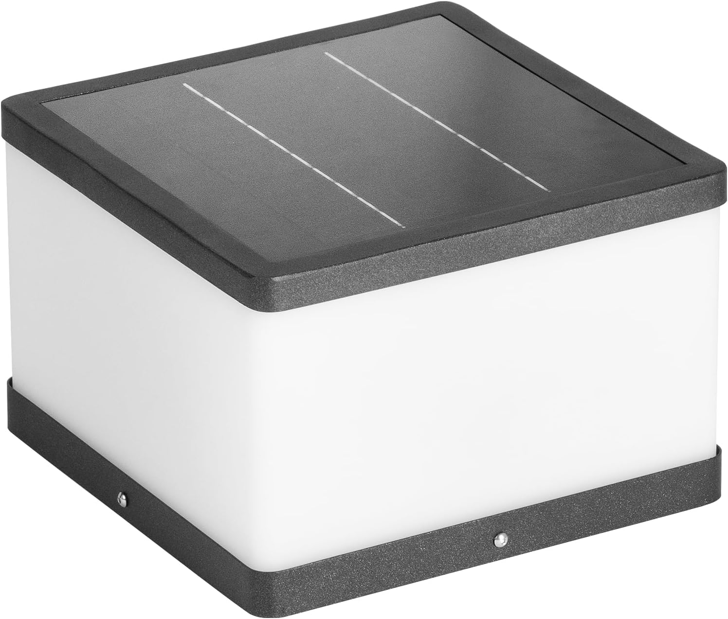 Solar Pillar Light Outdoor 9.84" Modern Post Light Dusk to Dawn IP54 Waterproof Solar Column Cap Lights 3000K Luxry LED Landscape Lighting Lamp for Patio Driveway Garden Decoration