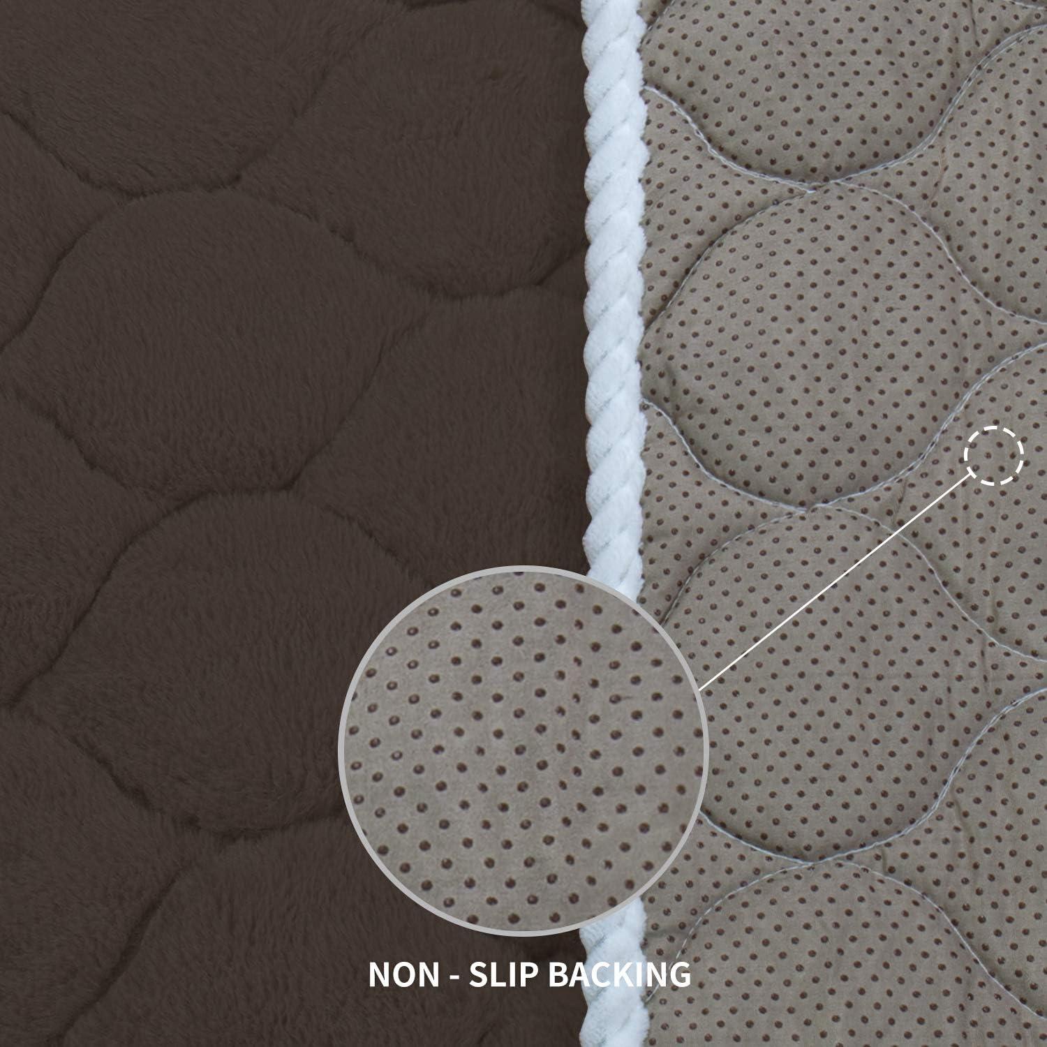Easy-Going Super Soft Plush Couch Cover, Anti-Slip Sectional Couch Cover, Quilted L Shape Sofa Cover, Thicken Sofa Slipcover for Kids Dogs Pets 36x47 inch-Chocolate (Sold by Piece/Not All Set)