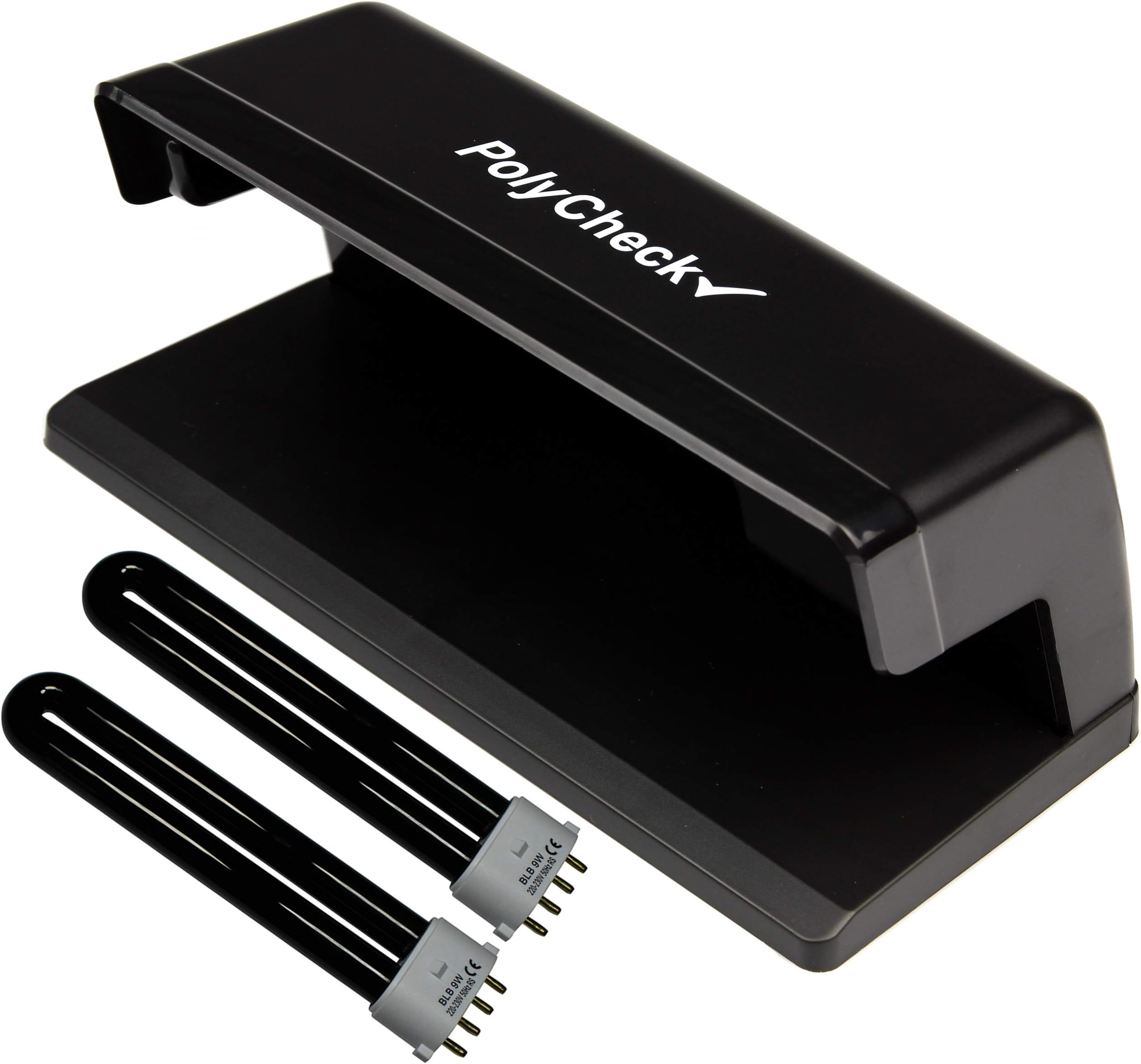PolyCheck Polymer & Paper 9W UV Bank Note Checker + 2 Spare DuraBulb Bulbs - Detects Forged Money, black, 4W-MoneyChecker+2F4T5BLB