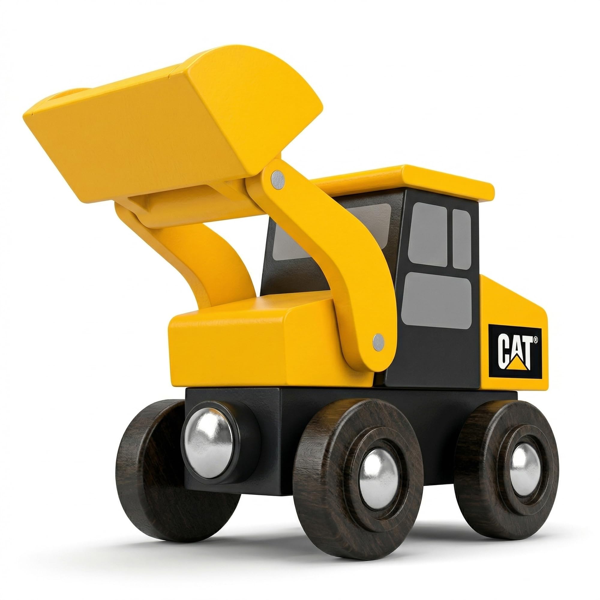 Masterpieces Trenino in legno – Caterpillar Loader – Giocattolo per giovani con licenza ufficiale