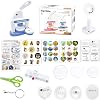 Jukeoiu Buttonmaschine Abzeichen Herstellungsmaschine Button Maker Pinmaker Mit Herzförmig Runden DIY Button Badge Magnete Schlüsselanhänger(B)