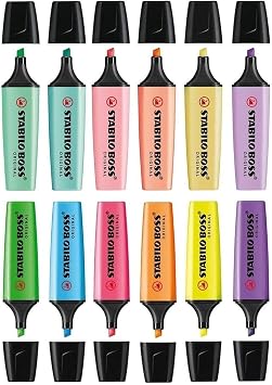 Stab lo 6 Pastel 6 Canl  Renk Boss 12Li Kalem Seti