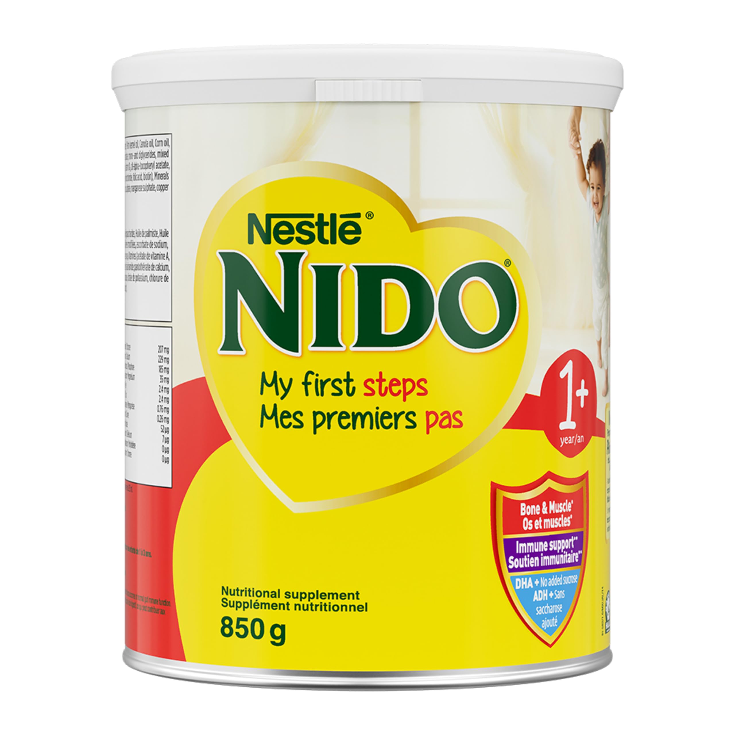 NIDO 1+ Toddler Milk-Based Nutritional Supplement With Calcium, Vitamins D and A, Magnesium, Probiotics, DHA, For Teeth, Muscles, Bones, Immune System And Brain Development, 850 g