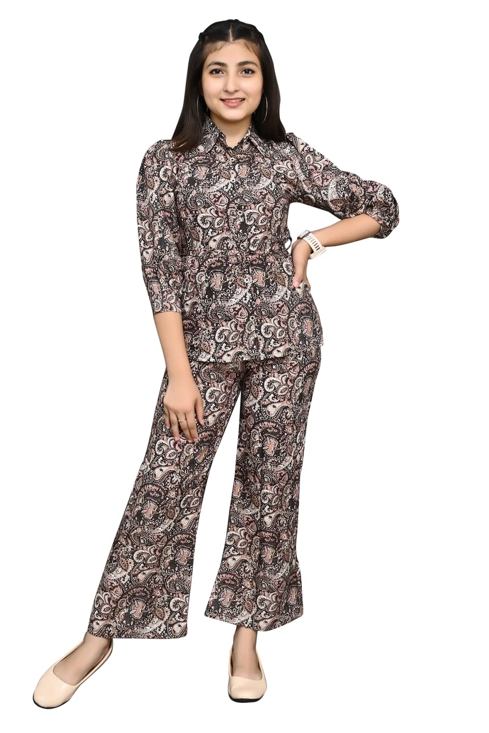 fashioffly Girls Printed 34 sleeves co- ords set-107-picture-48