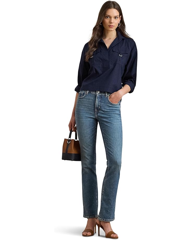 Lauren Ralph Lauren Buckle-Trim Cotton-Blend Shirt - #4 of 4