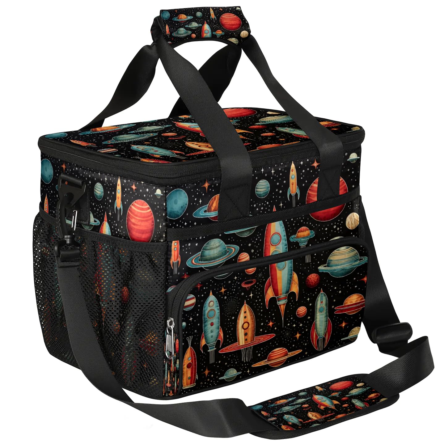 Lunch Box for Men Heavy Duty Insulated Lunch Bag for Women Galaxy Rocket Lunchbox for Adults Lunch Cooler