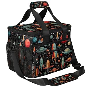 Lunch Box for Men Heavy Duty Insulated Lunch Bag for Women Galaxy Rocket Lunchbox for Adults Lunch Cooler