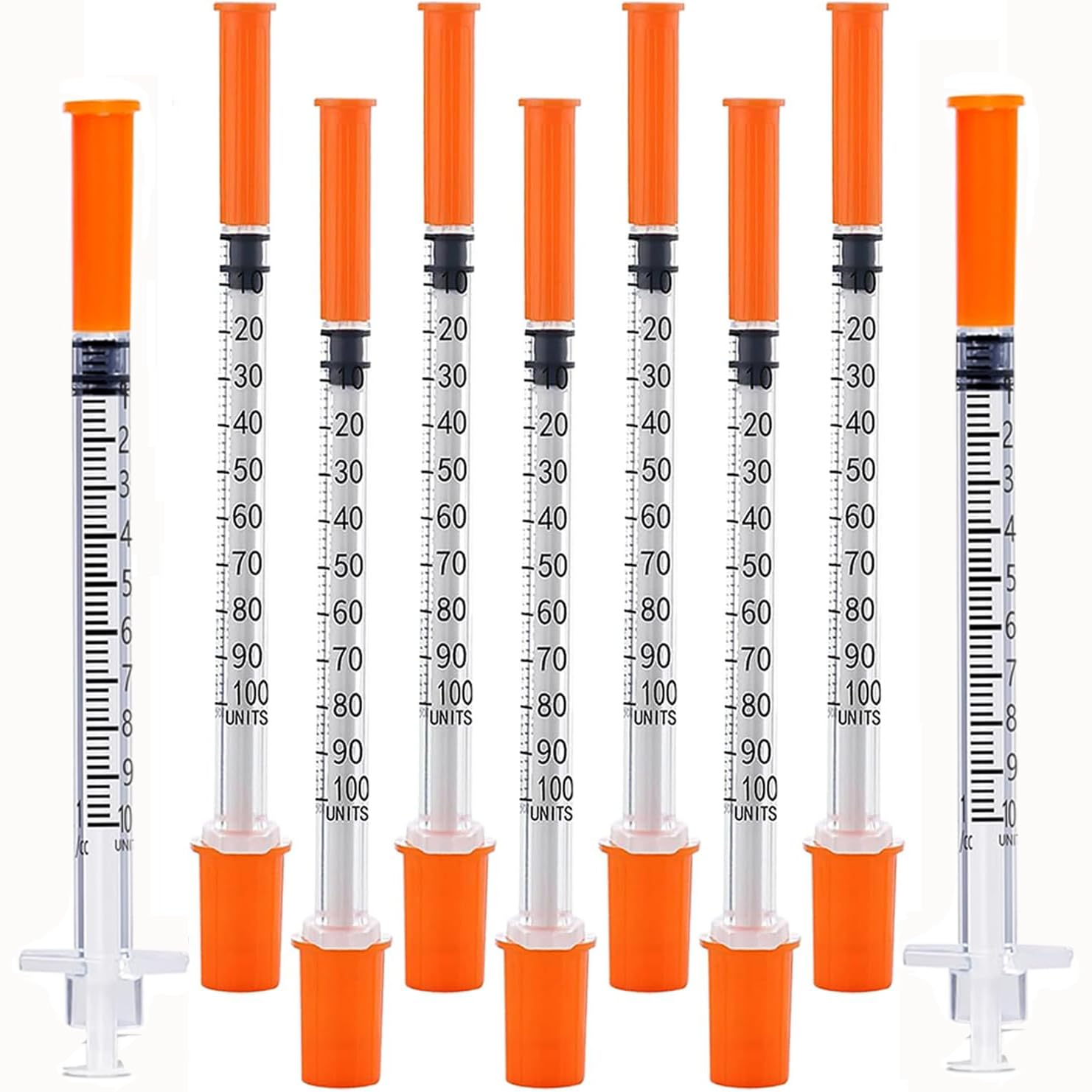 Photo 1 of 10 Pack 0.5ml Syringes with Needle, 31G 5/16 Inch (8mm), Individually Wrapped Disposabl Syringe, Lab Supplies