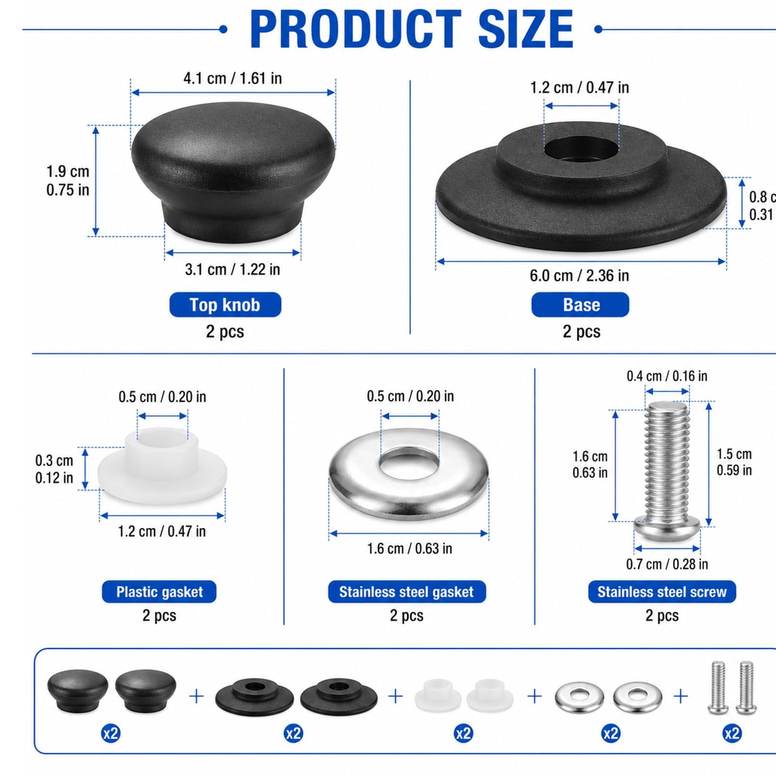 2 Stück Topfdeckelgriff,Topfdeckel Griff Universal,Topfgriffe,Topfgriff,Ersatzteile Für Deckel,Topfdeckelknopf,Deckelknopf,Topfdeckelgriff Ersatz,für Topfdeckel,Kasserolle,Ersatzknöpfe