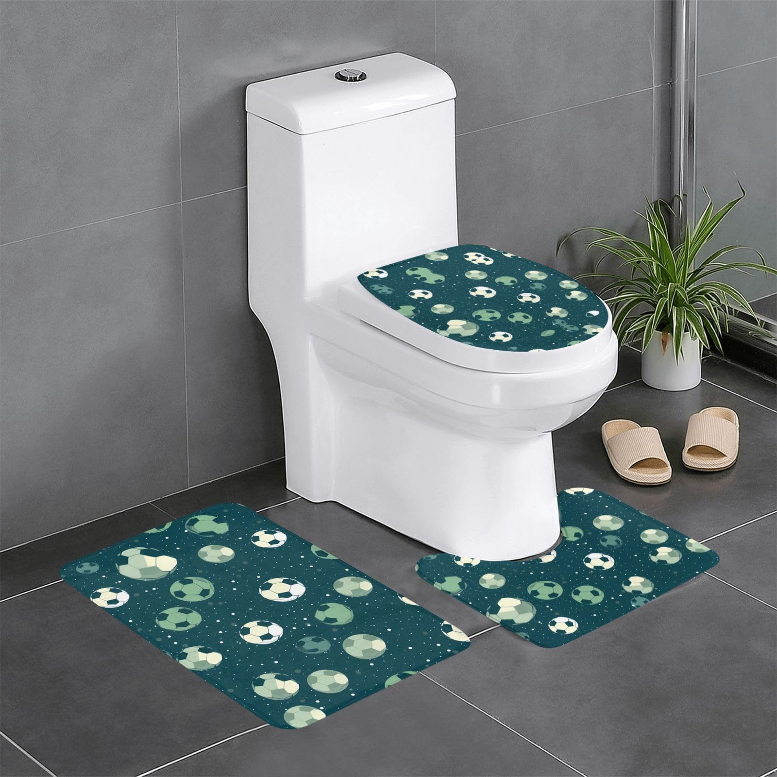 Tapis de salle de bain football sécurisé antidérapant facile à laver