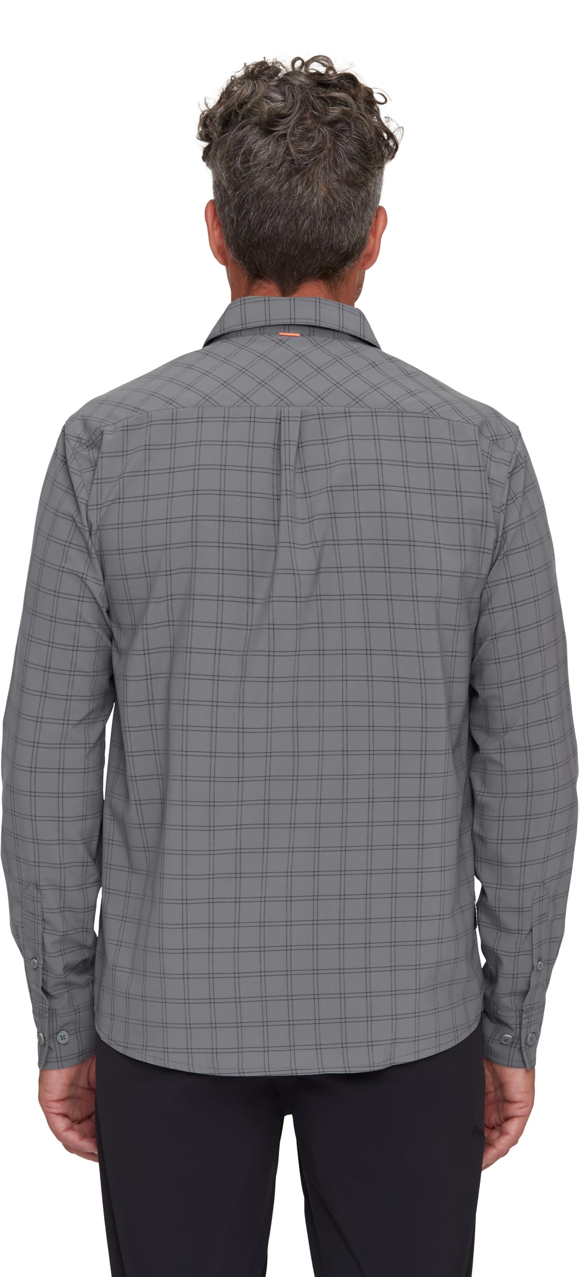 Mammut Lenni Longsleeve Shirt Men – Koszula Trekkingowa Męska | Długi Rękaw, Ochrona UV, Szybkoschnąca i Oddychająca | Rozmiar L, Stalowy-czarny