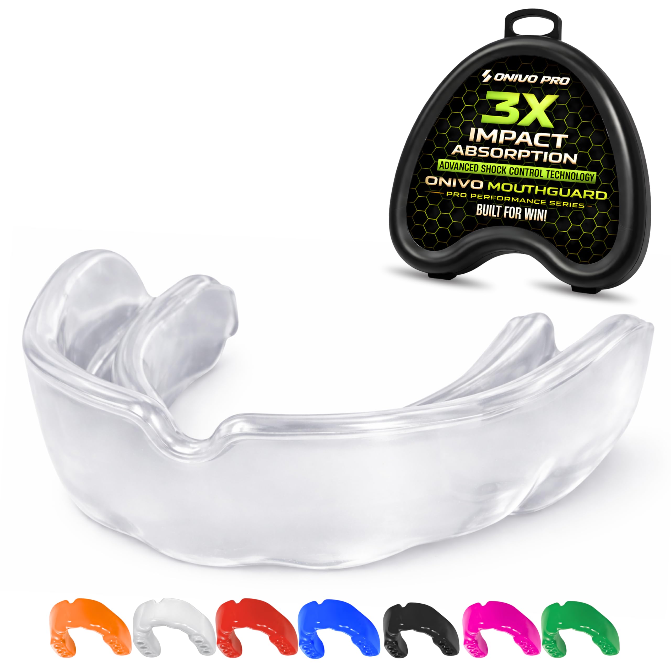 Mouthguard for Kids & Junior Under 11 Years, Gum Shield Kids with Case, Boil and Bite Mouth Guard for Boxing, Rugby, MMA, Muay Thai, Karate, Hockey & Contact Sports