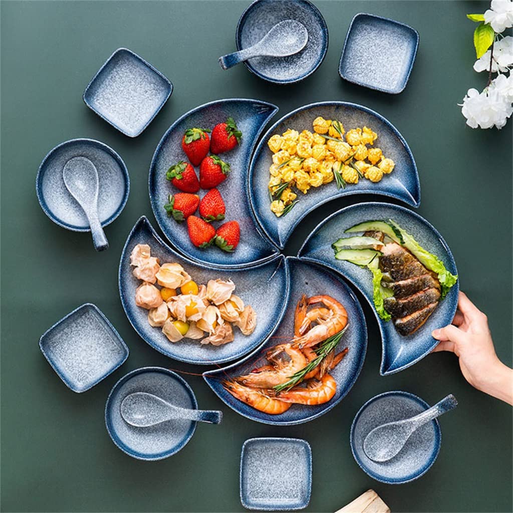 Vajilla de cerámica, Plato Combinado para Verduras, Juego de Cuencos para Sopa, Cena de reunión