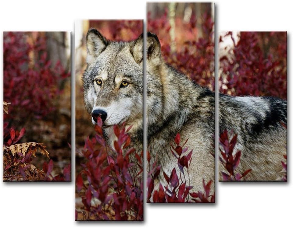 Wall Art Wolf in The Forest Pictures Prints On Canvas Animal The Picture Decor Oil for Home Modern Decoration Print