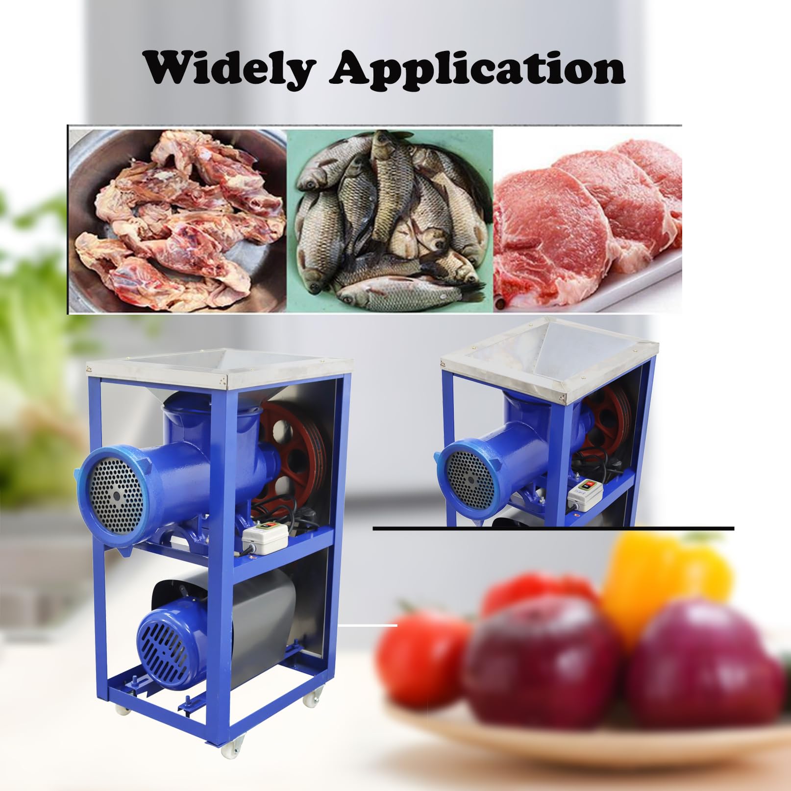 Trituradora de huesos de 220 V y picadora de carne tipo 62 Máquina trituradora de carne y hueso Picadora de carne eléctrica para pescado, pollo y verduras, 4KW 5
