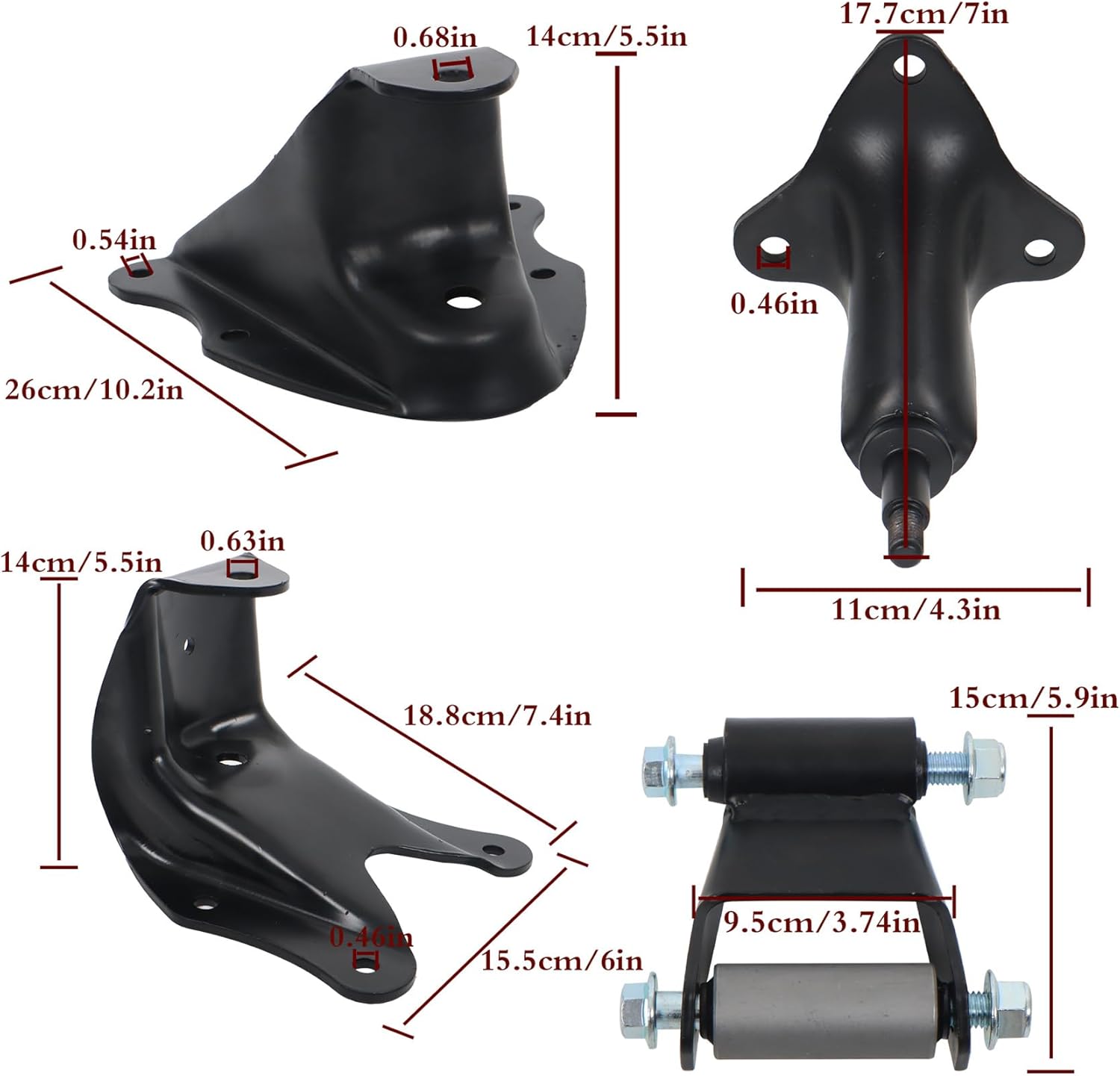 labwork Rear Leaf Spring Rearward Shackle Hanger Kit Forward Hanger Bracket and Rear Shock Mount Bracket Replacement for Ford F150 1980-1996 Ford F250 1980-1984 722-101 722-058 924-407