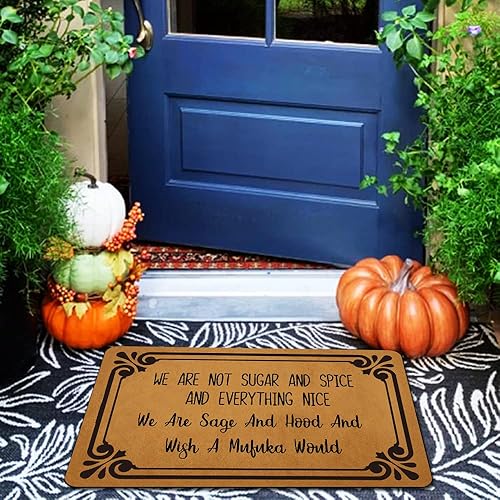 Miniatura 5 de Ytanie Tapetes de bienvenida para puerta delantera, entrada al aire libre, no somos azúcar y especias y todo, tapete de goma antideslizante para el